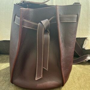 Massimo Dutti Brown Leather Bucket Bag